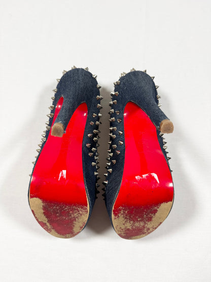 LV Replica Denim Studded Heels ♡ Size 36