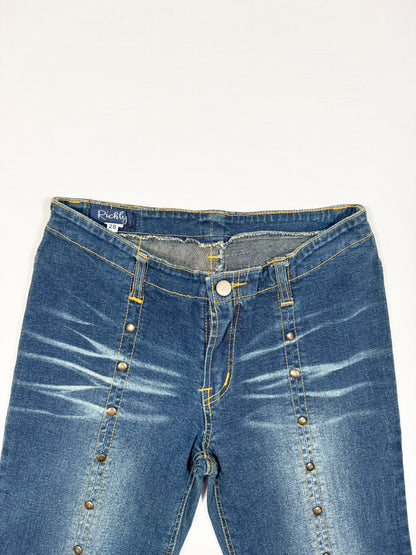 Lace Up Studded Flared Jeans ♡ Size XS/S