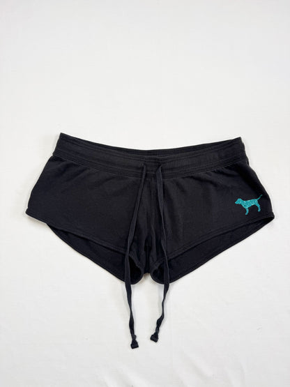 PINK Blue & Green Diamanté Logo Shorts ♡ L