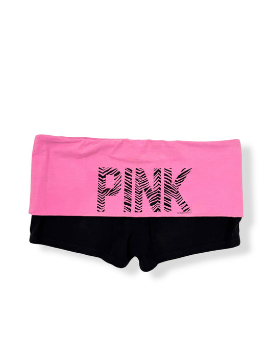 PINK Zebra Logo Fold Over Shorts ♡ L