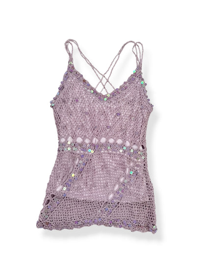 Purple Crochet Sequin Cami ♡ XS