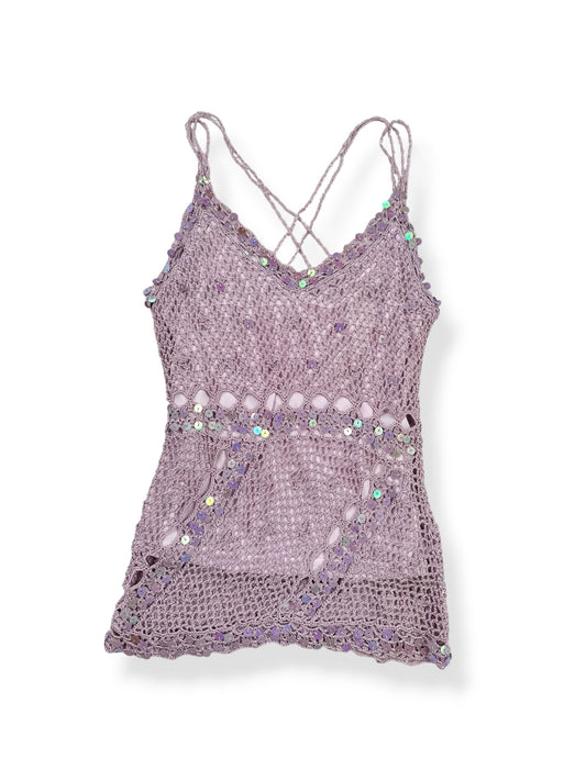 Purple Crochet Sequin Cami ♡ XS