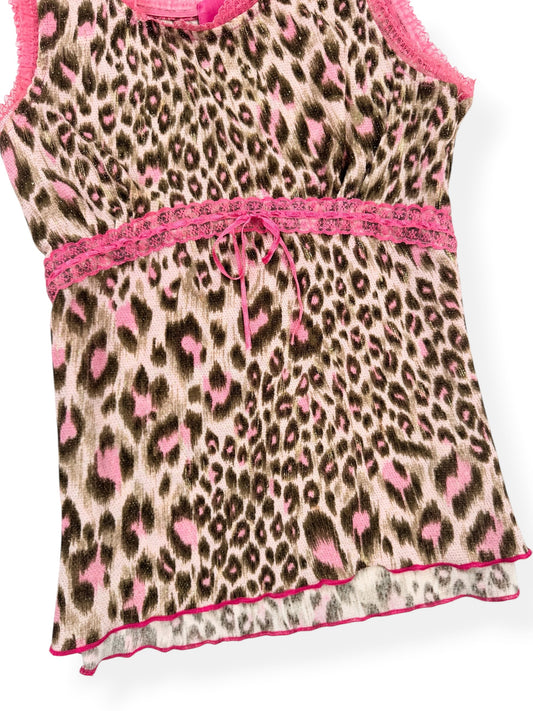 Glittery Pink Leopard Tank ♡ S