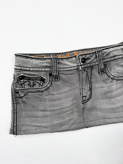 Rock Revival Grey Denim Mini Skirt ♡ 29”