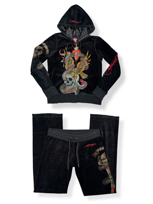 Ed Hardy Velour Tracksuit ♡ Size M
