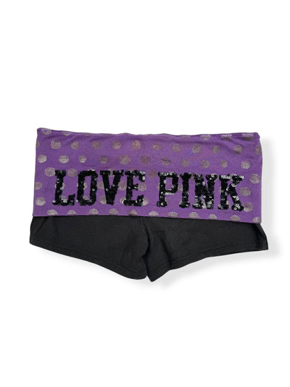 PINK Purple Polka Dot Fold Over Shorts ♡ M