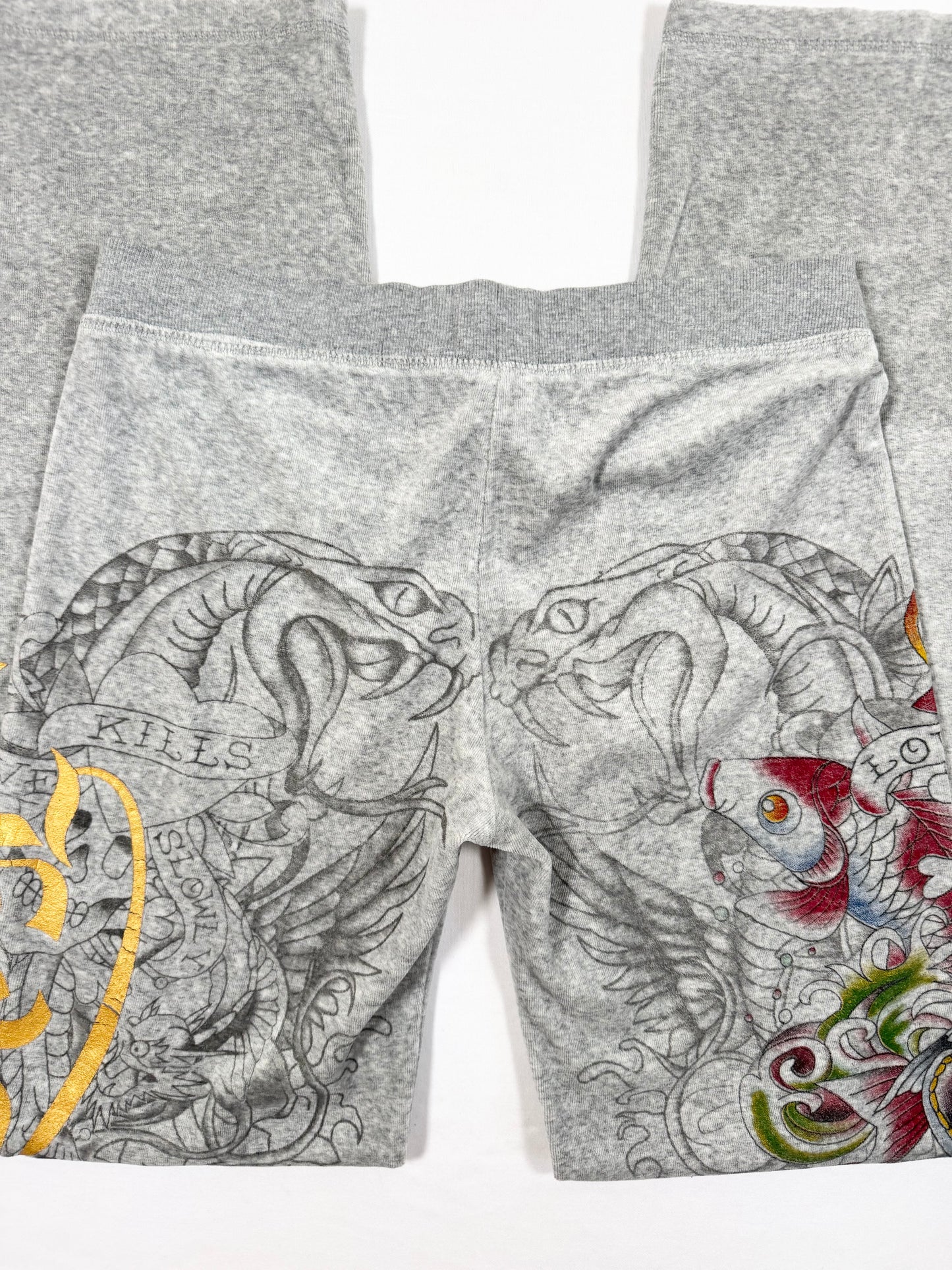 Ed Hardy Grey Velour Tracksuit