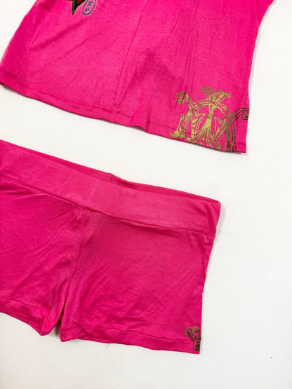 Christian Audigier Pink Shorts & Halter Set ♡ S