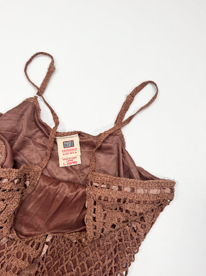 Brown Crochet Cami ♡ L