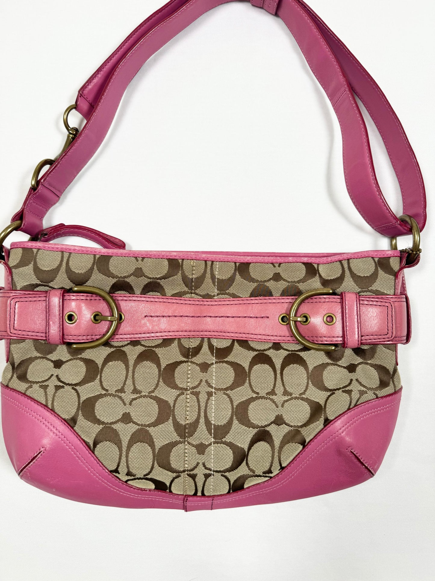 Pink Buckle Coach Bag