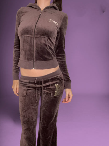 Juicy Couture Brown Velour Scotty Dog Tracksuit ♡ S/M