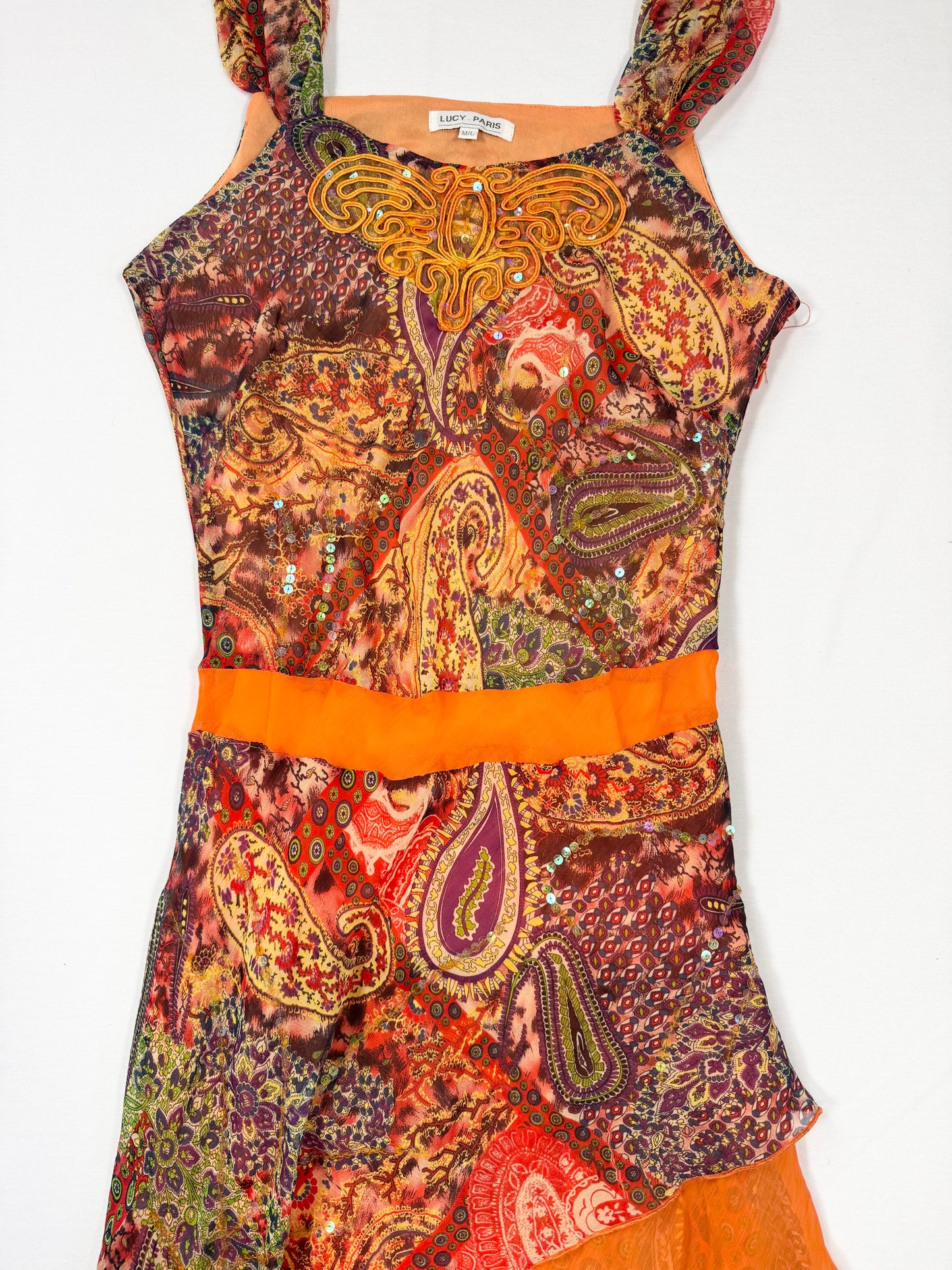 Paisley Sequin Pixie Hem Dress ♡ M