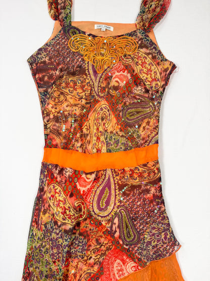 Paisley Sequin Pixie Hem Dress ♡ M