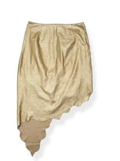 Galsville Gold Faux Suede Midi Skirt ♡ XS