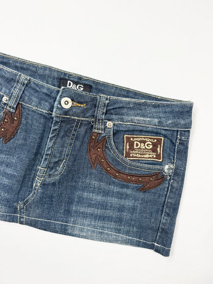 D&G Western Logo Mini Skirt ♡ S