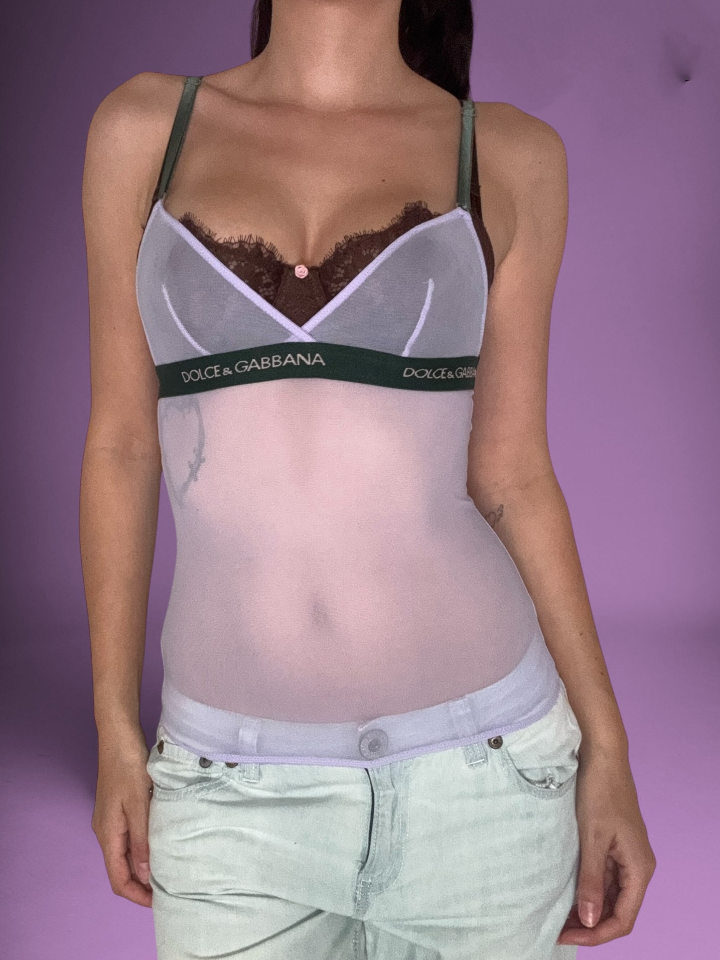 D&G Purple Micromesh Cami
