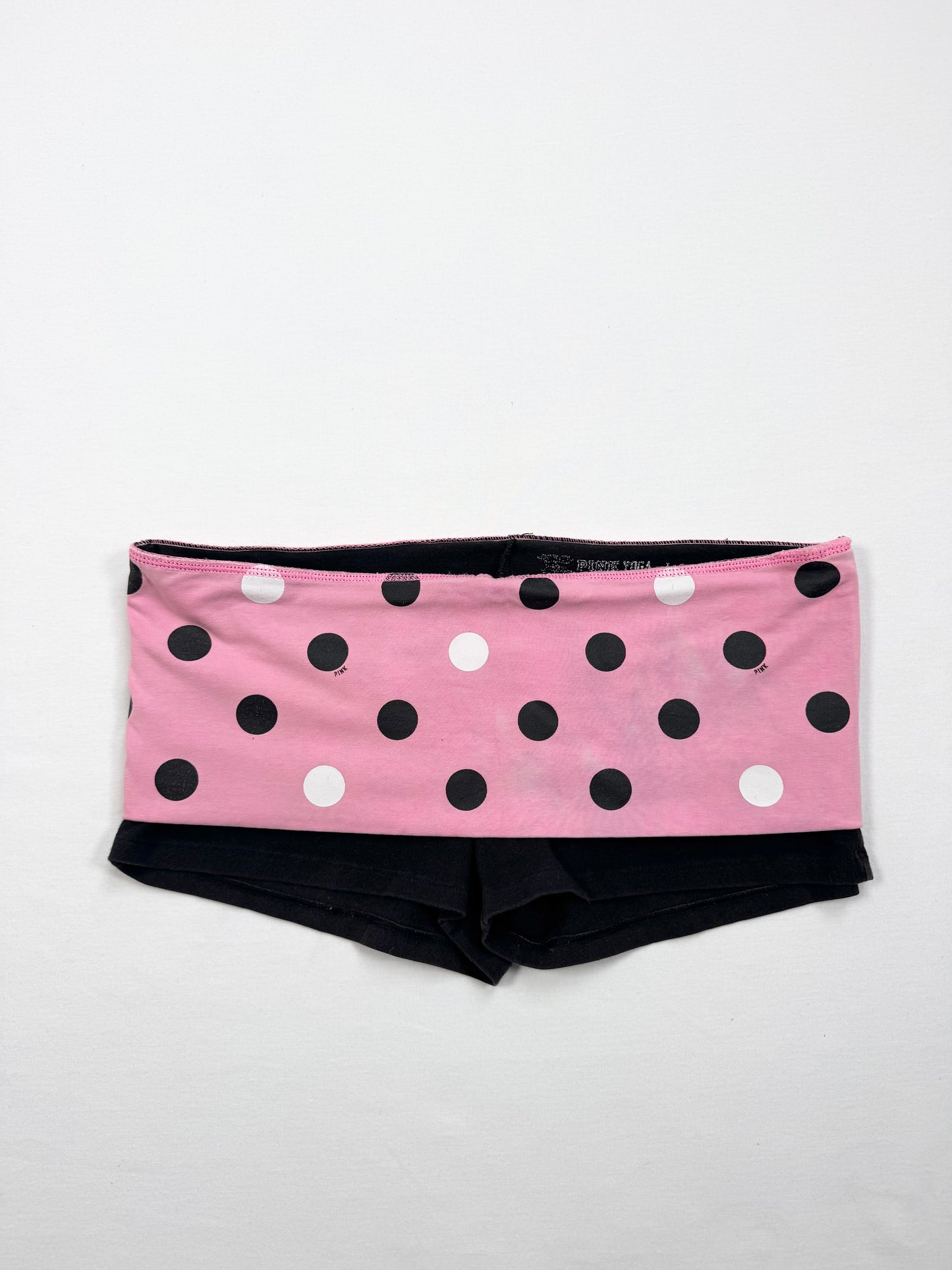 PINK Polka Dot Fold Over Shorts ♡ M