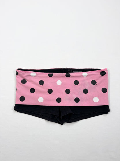 PINK Polka Dot Fold Over Shorts ♡ M