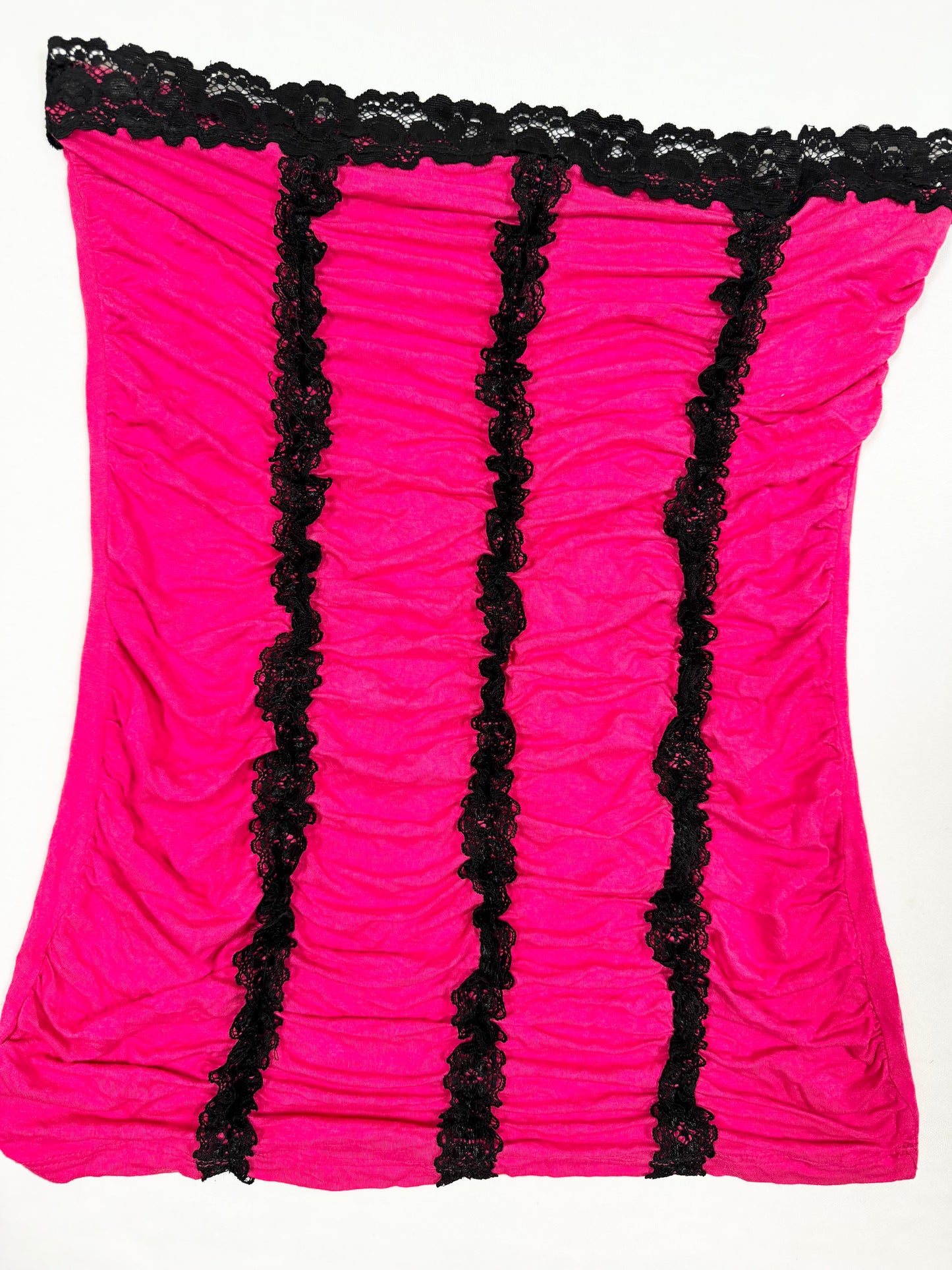 Hot Pink Ruffle Tube Top ♡ Size M