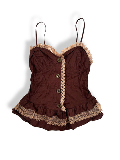 Brown Button Up Cami