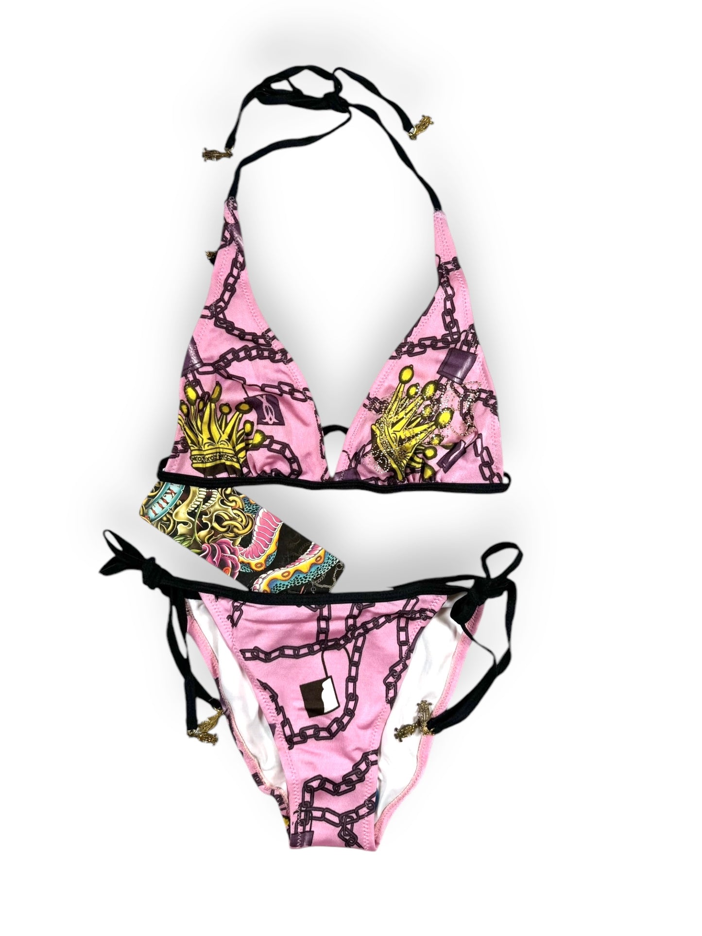 Christian Audigier Pink Chain Bikini