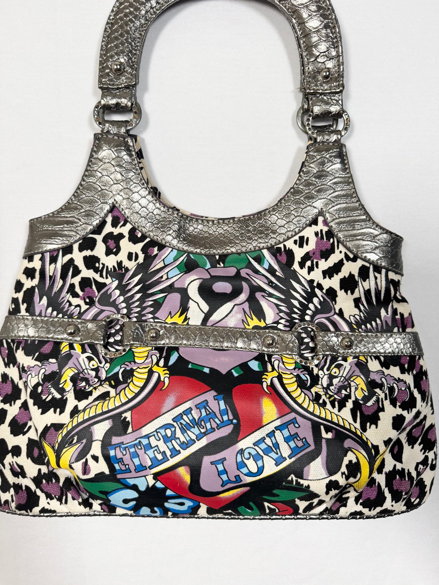 Purple Leopard Ed Hardy Bag