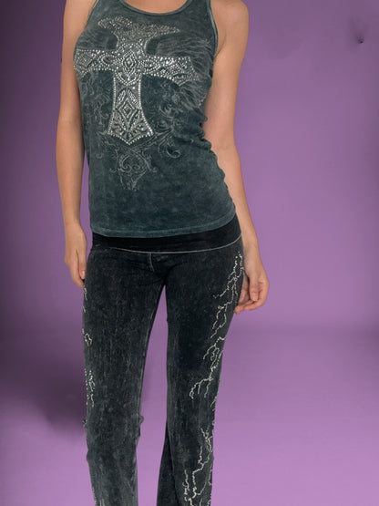 Grunge Fold Over Leggings ♡ Size S