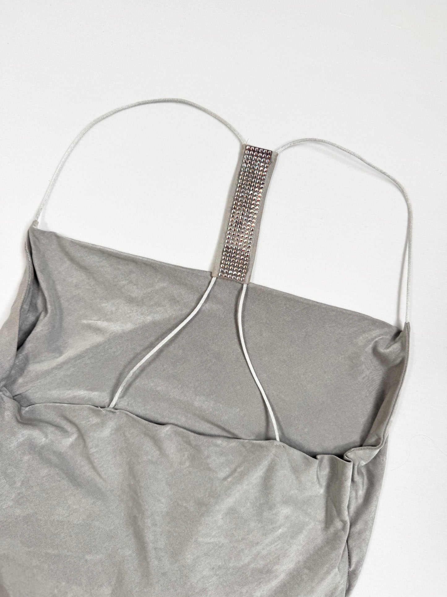 Morgan De Toi Grey Diamante Cowl Neck Cami ♡