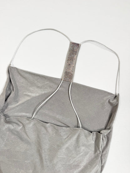 Morgan De Toi Grey Diamante Cowl Neck Cami ♡
