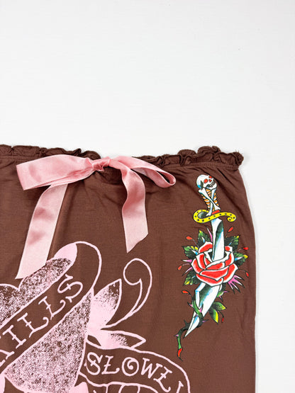 Ed Hardy Pink & Brown Tube Top ♡ S