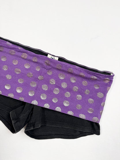 PINK Purple Polka Dot Fold Over Shorts ♡ M