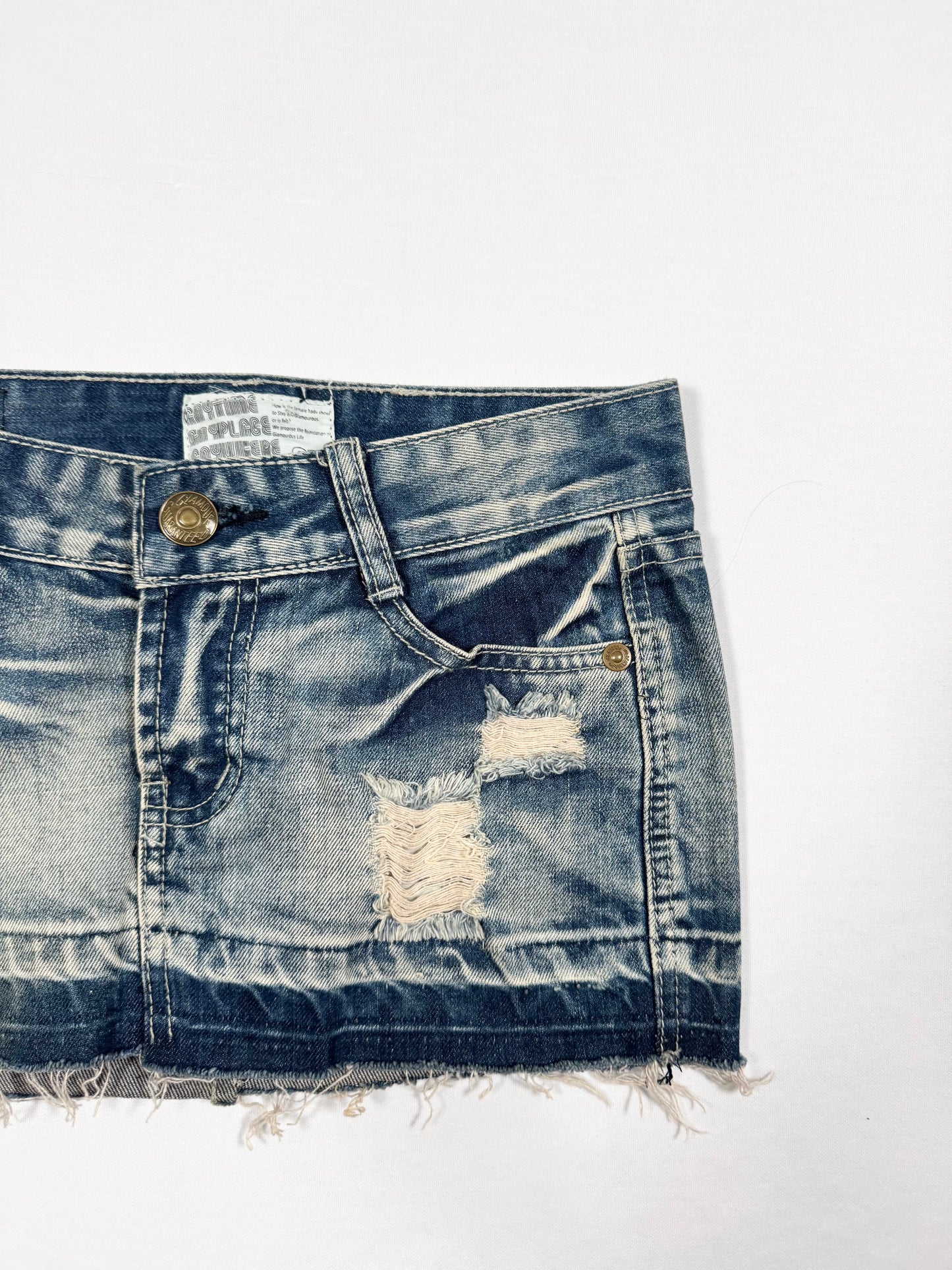 Acid Wash Denim Mini Skirt