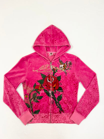 Pink Ed Hardy Velour Tracksuit ♡ S