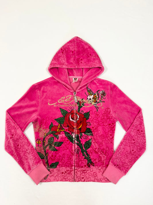 Pink Ed Hardy Velour Tracksuit ♡ S