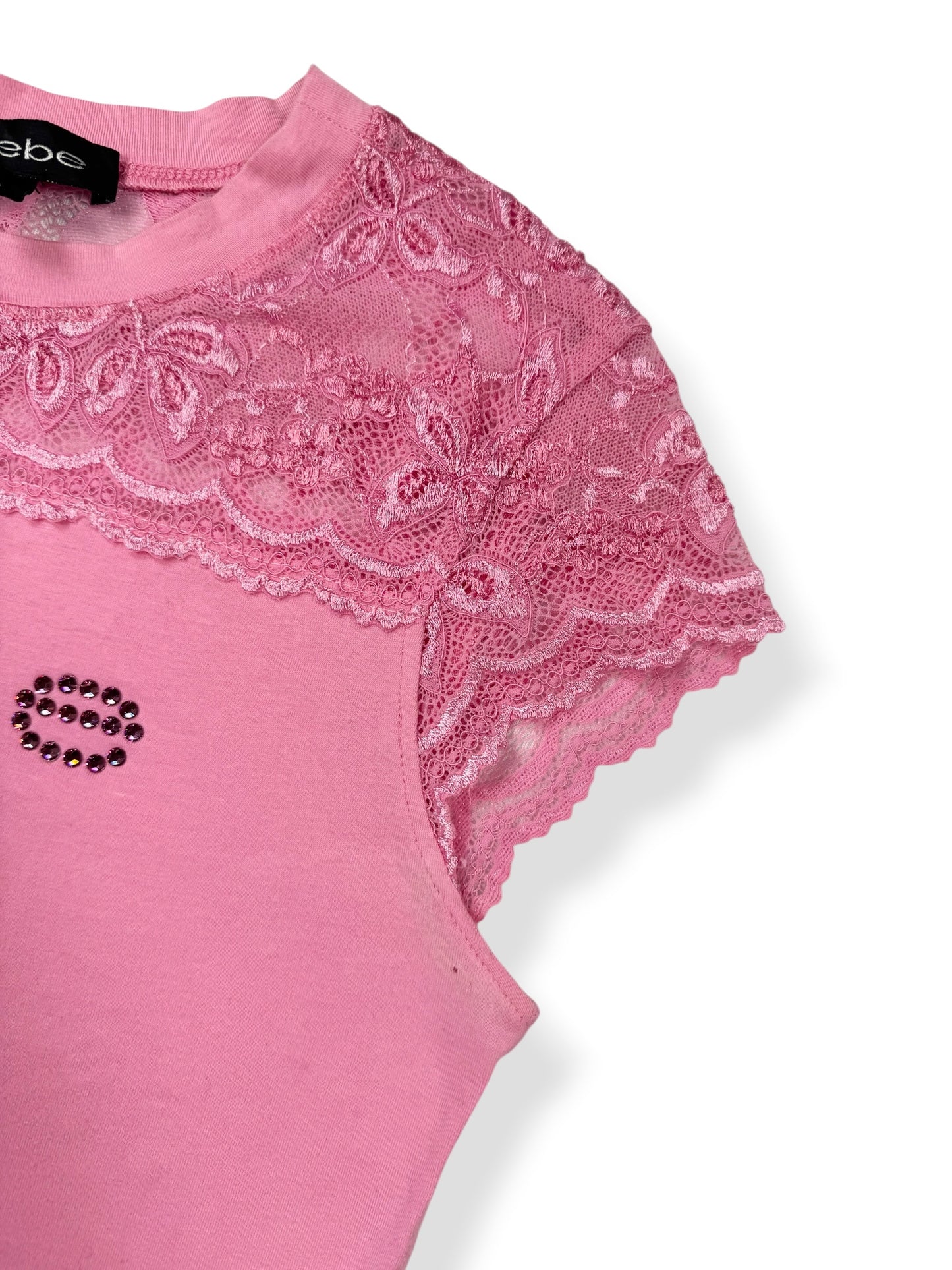 Pink Bebe Lace Tee ♡ S