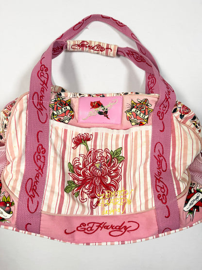 Pink Ed Hardy Duffle Bag