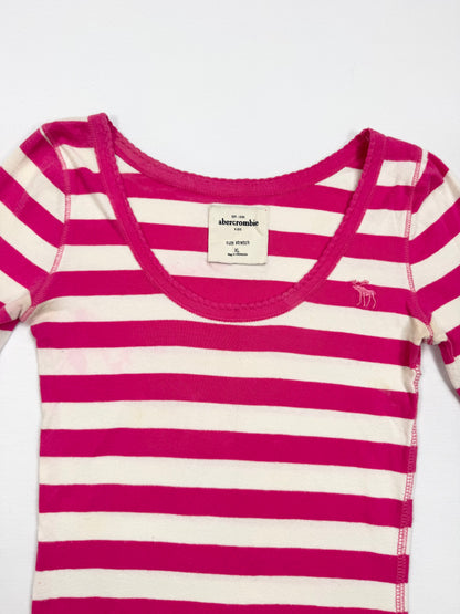 Abercrombie Pink Striped Longsleeved Top ♡ S
