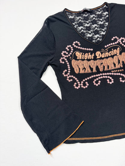 Morgan De Toi Long Sleeved “Night Dancing Sexygirls” Top ♡ S
