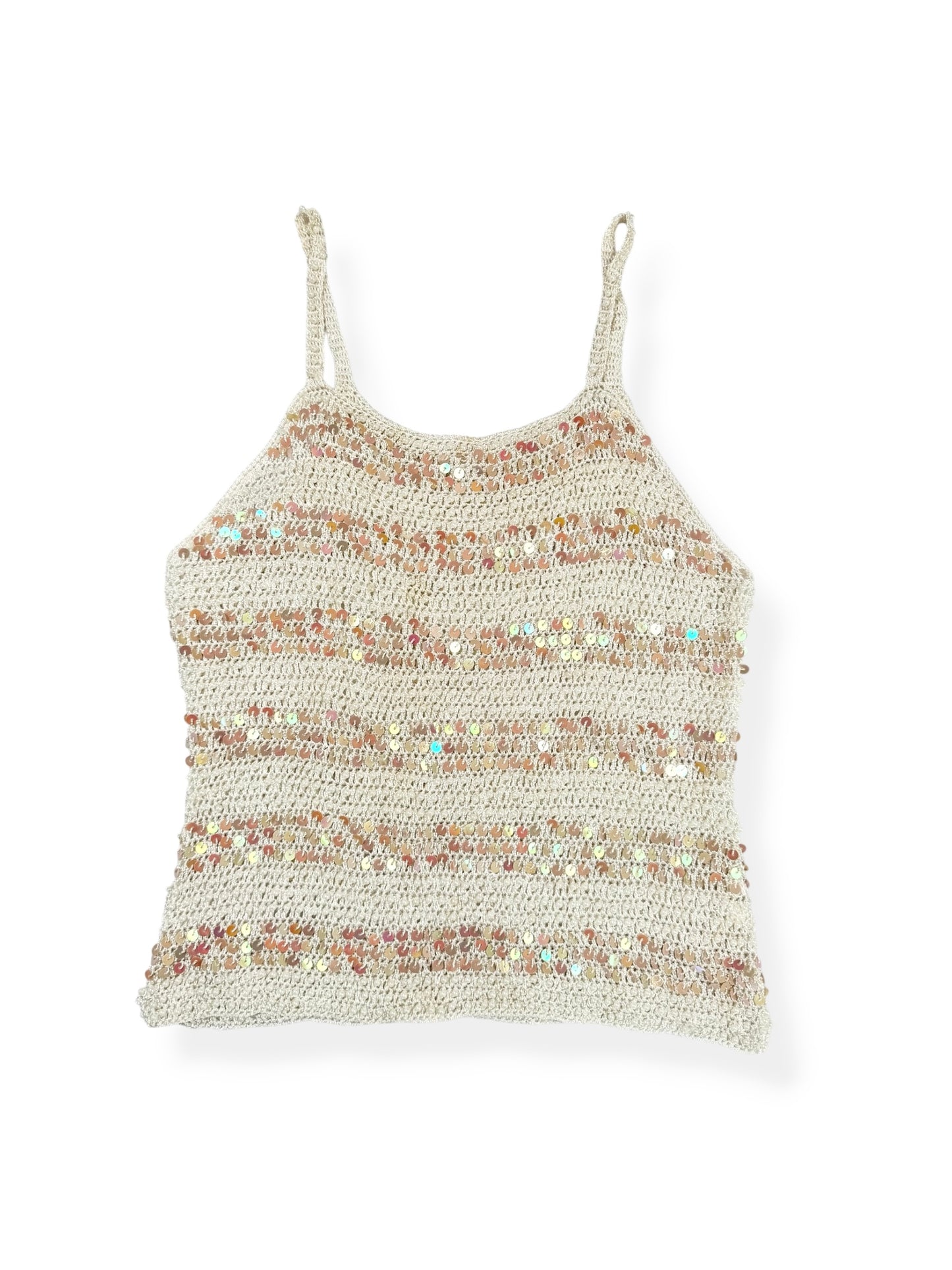 White Sequin Cami ♡ S