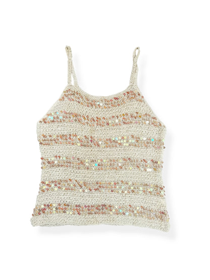 White Sequin Cami ♡ S