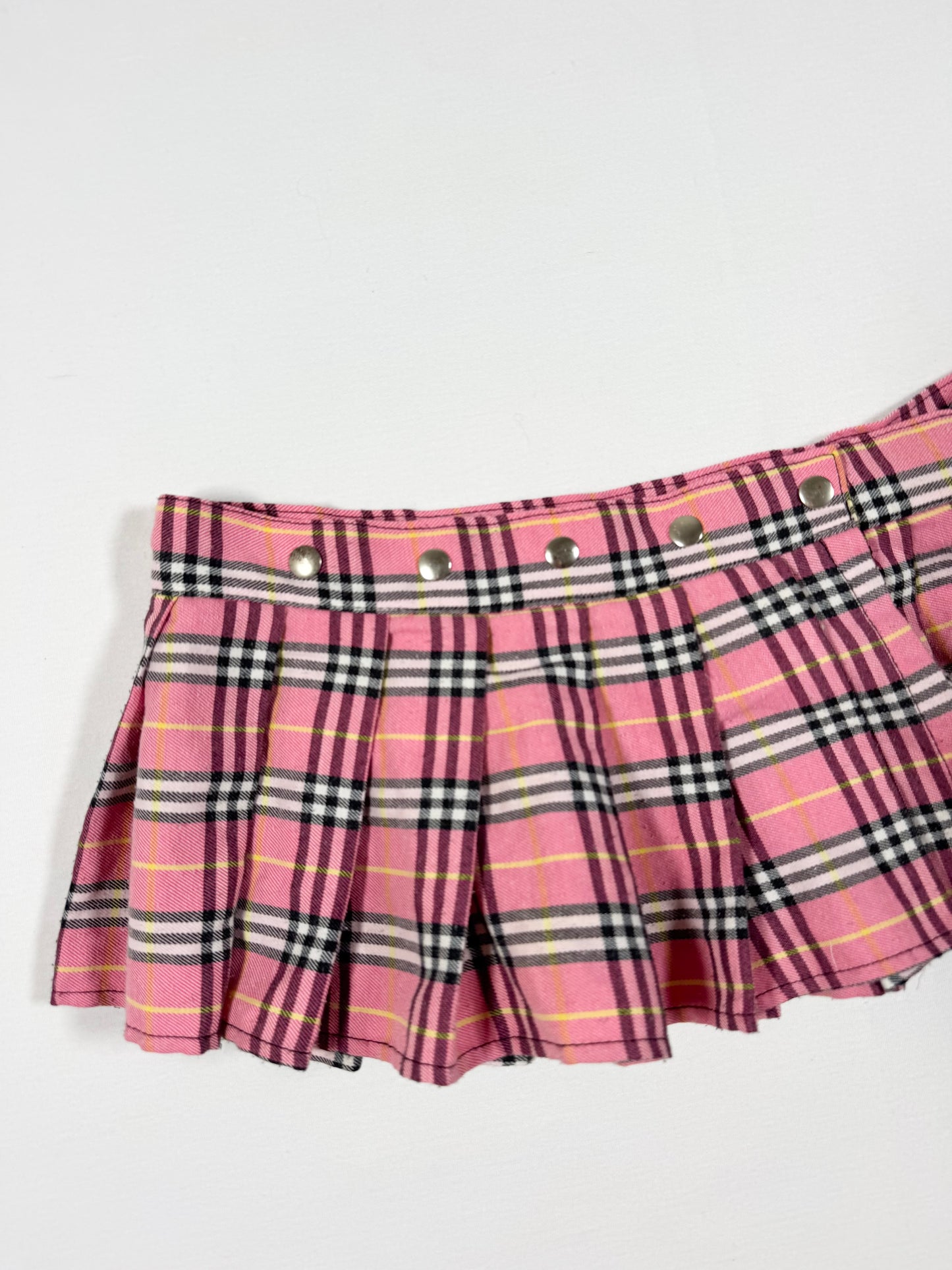 Pink Plaid Micro Skirt ♡ Free Size