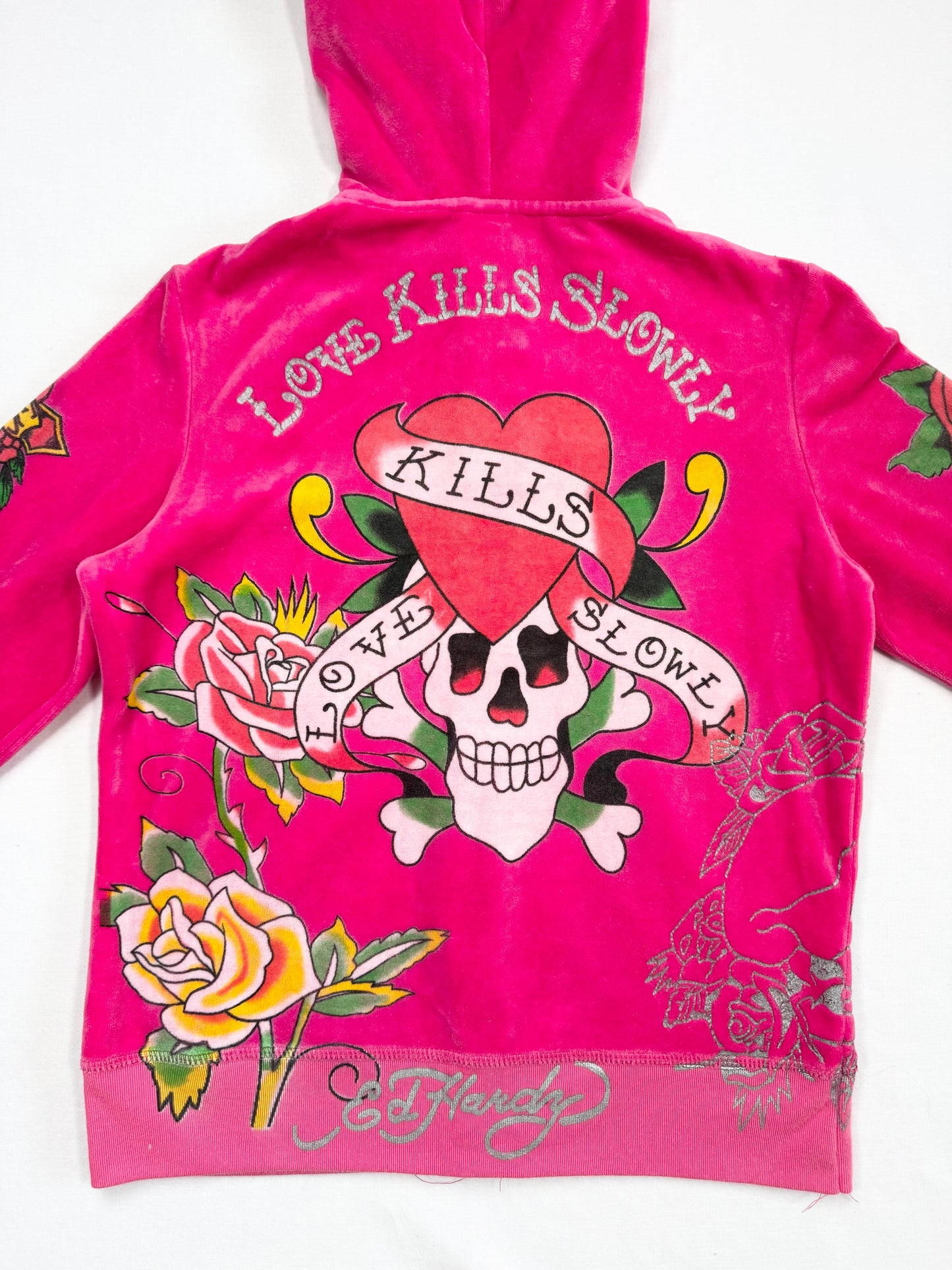 Pink Velour Ed Hardy Tracksuit ♡ M/L