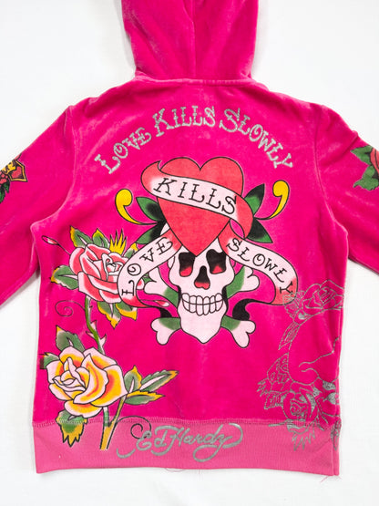 Pink Velour Ed Hardy Tracksuit ♡ M/L