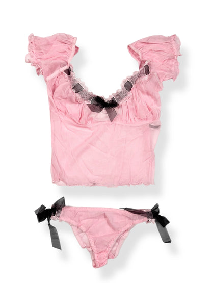 Leg Avenue Mesh Milkmaid Top ♡ Size M