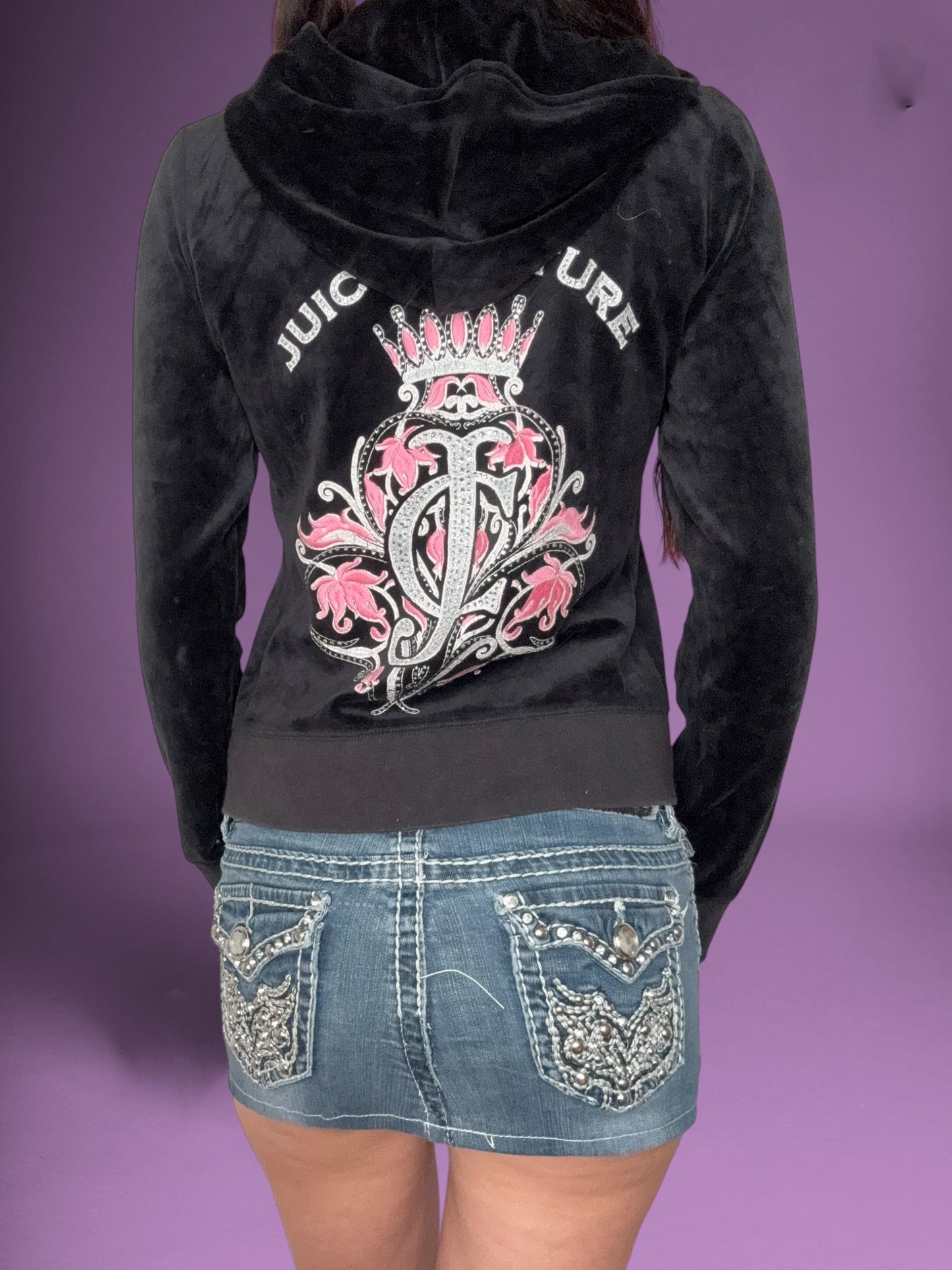 Juicy Couture Black Velour Zip Up ♡ L