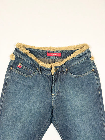 Miss Sixty Fur Trim Flared Jeans