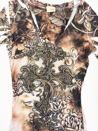 Grunge Brown Long Sleeved Top ♡ Size XS