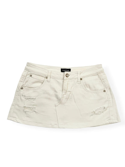 White Diamanté Bebe Skirt ♡ S