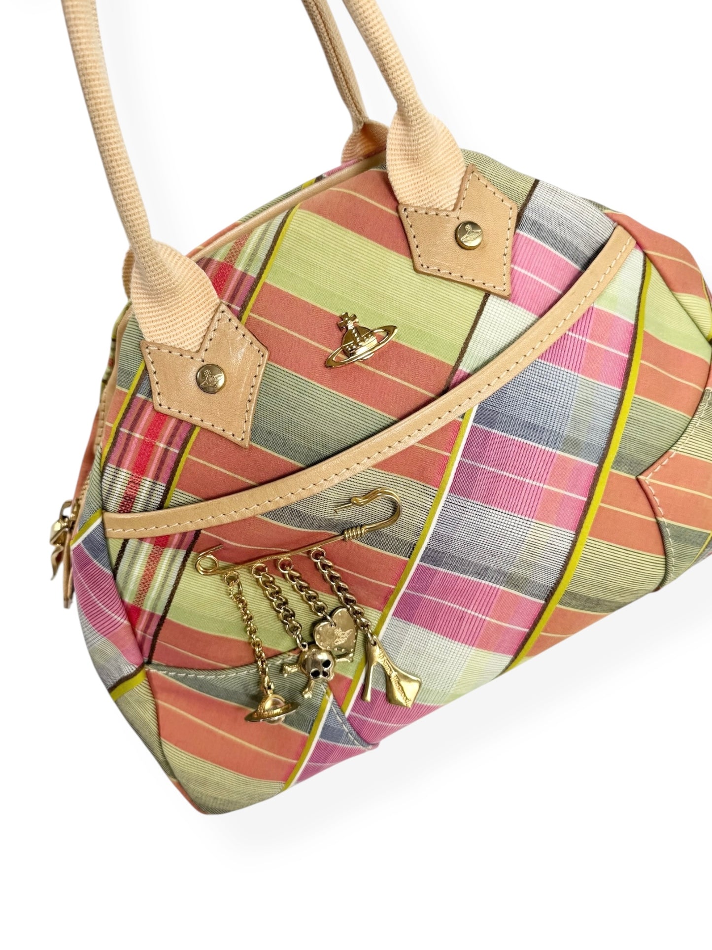 Vivienne Westwood Plaid Safety Pin Charm Bag ♡