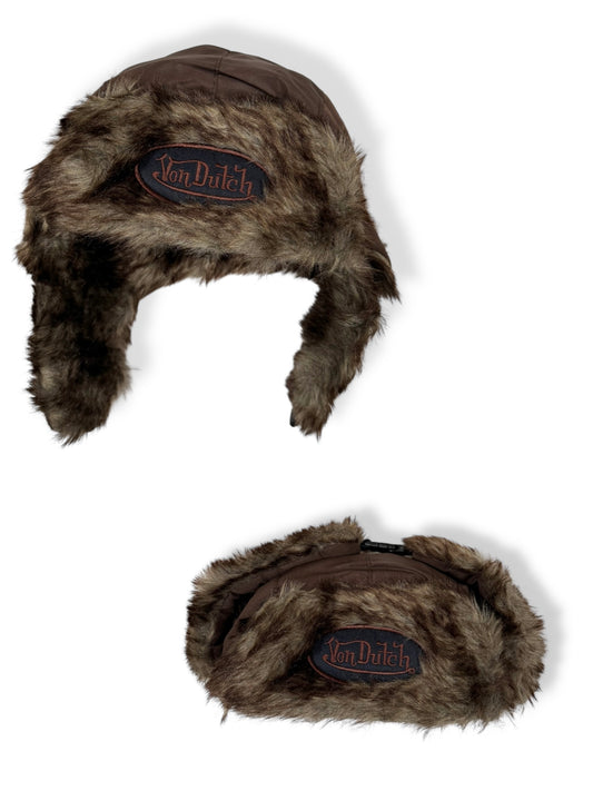 Brown Fur Von Dutch Hat